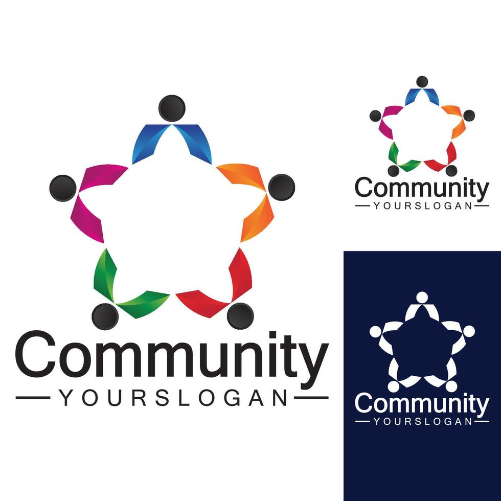 Community Logo Design Template for Teams or Groups.network and social icon design vector