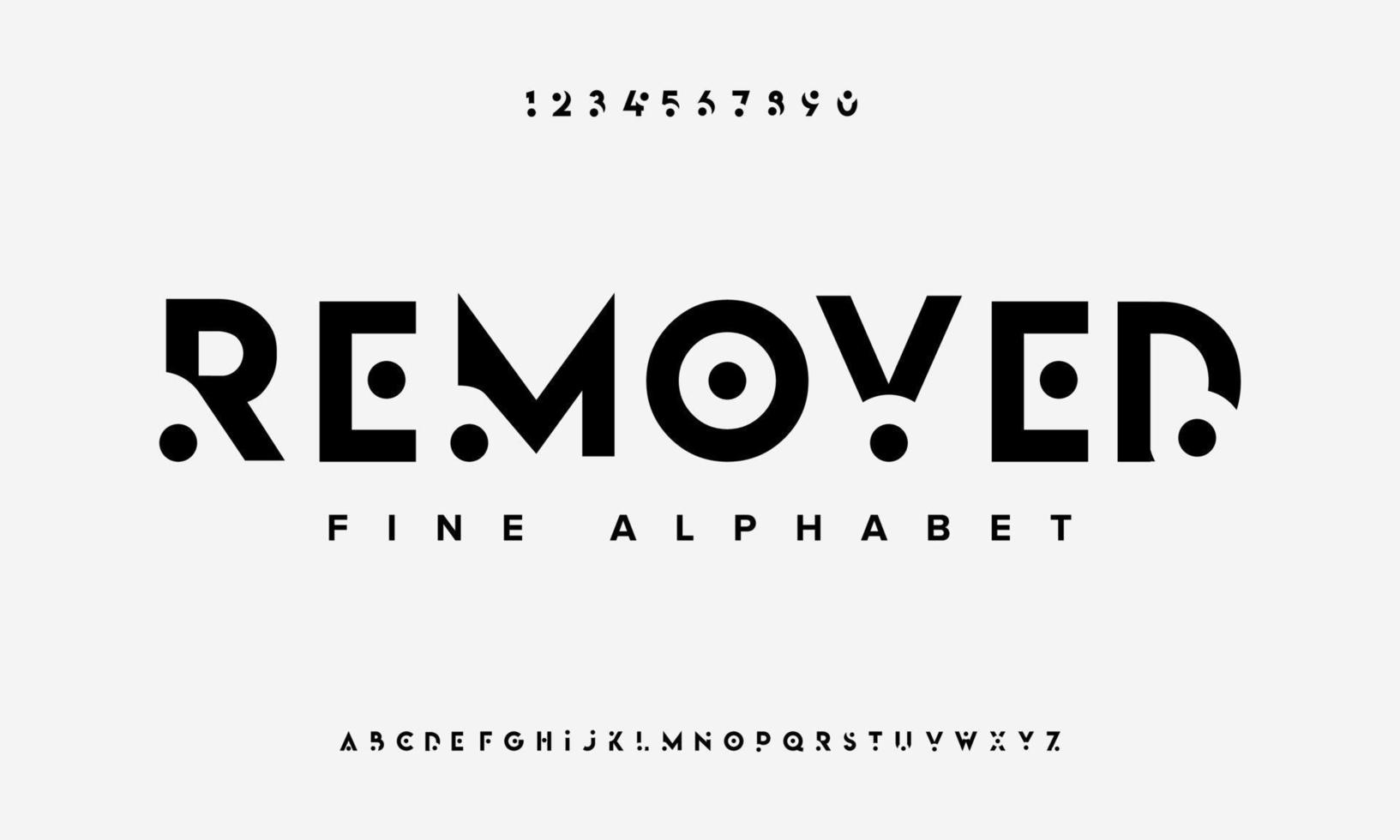 Removed modern simple alphabet. Fine typography for music, sports, urban lettering, logo, branding. Vector illustration