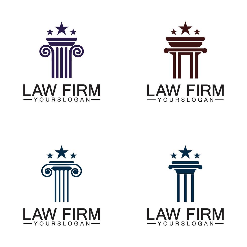 Law Firm Pillar Logo Template-Vector vector