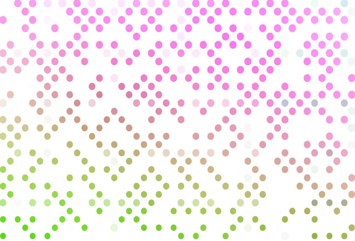 Light Pink, Green vector background with bubbles.