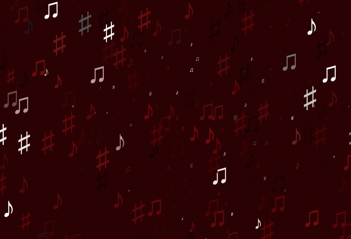 Light Red vector template with musical symbols.