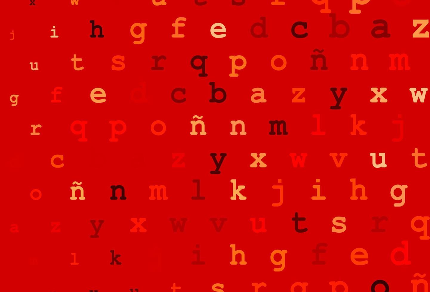Light red vector cover with english symbols.