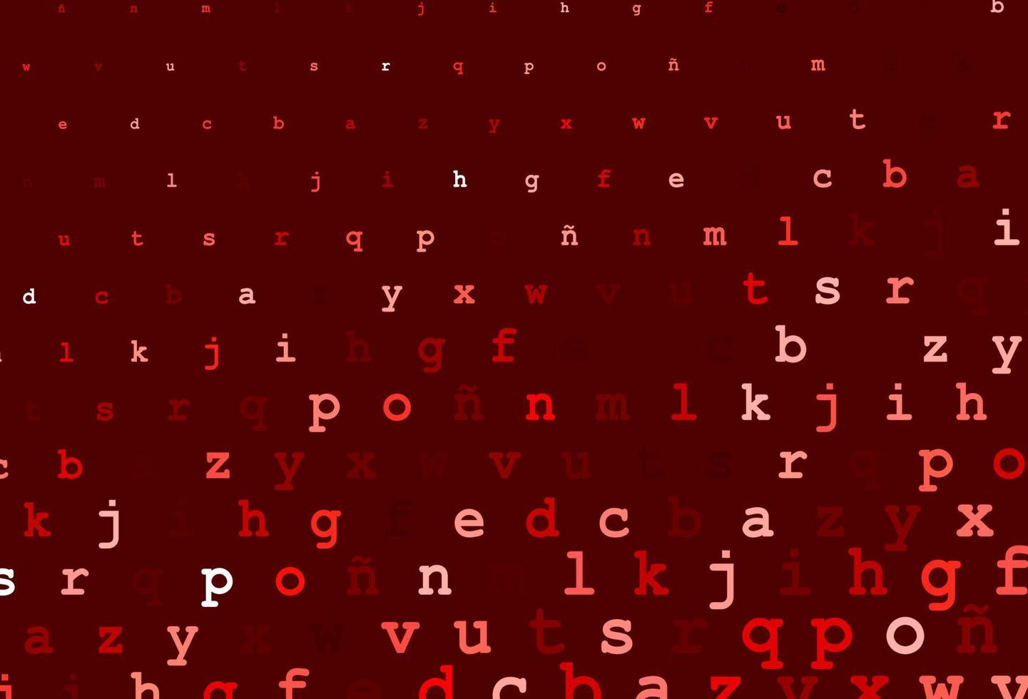 textura de vector rojo claro con caracteres abc.