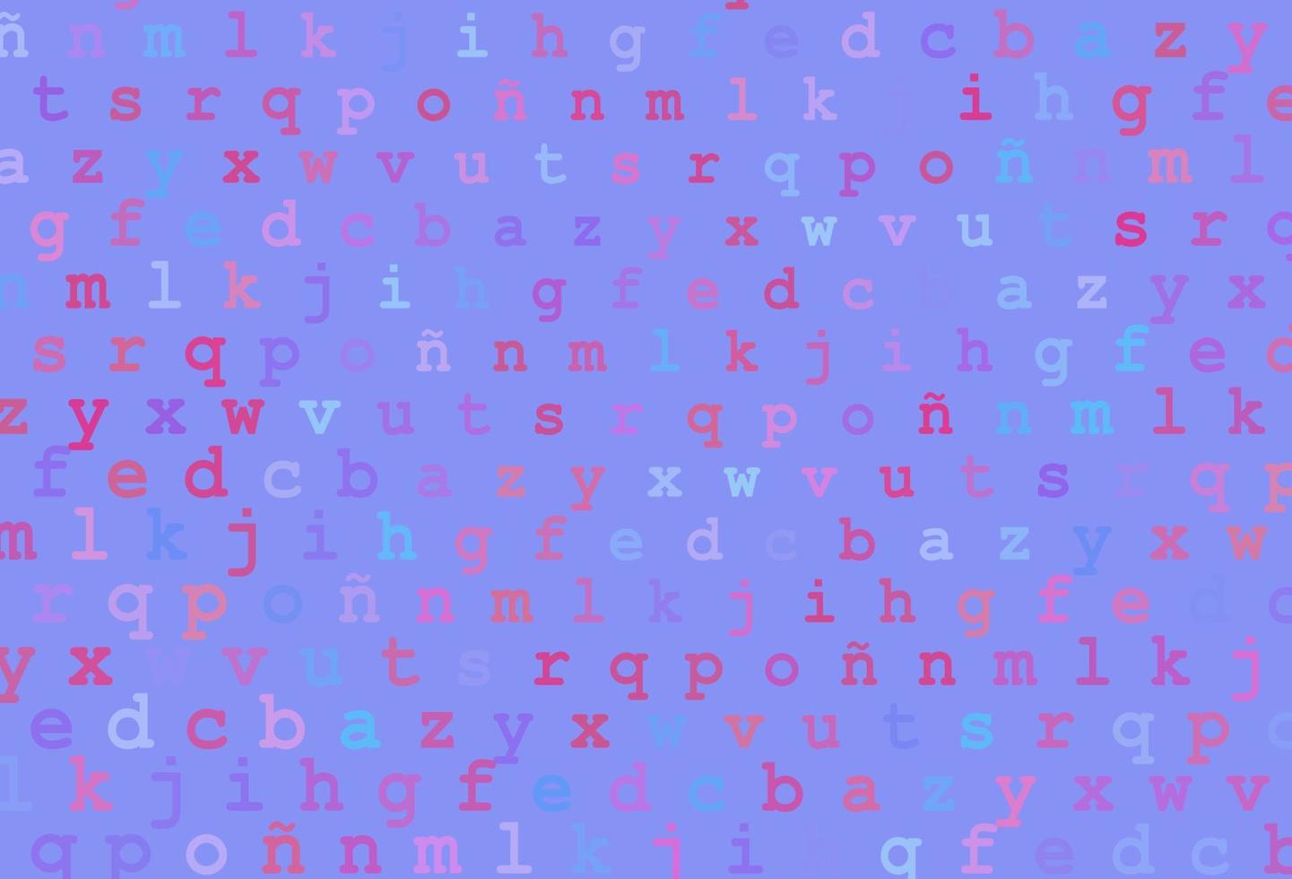 Light pink, blue vector pattern with ABC symbols.