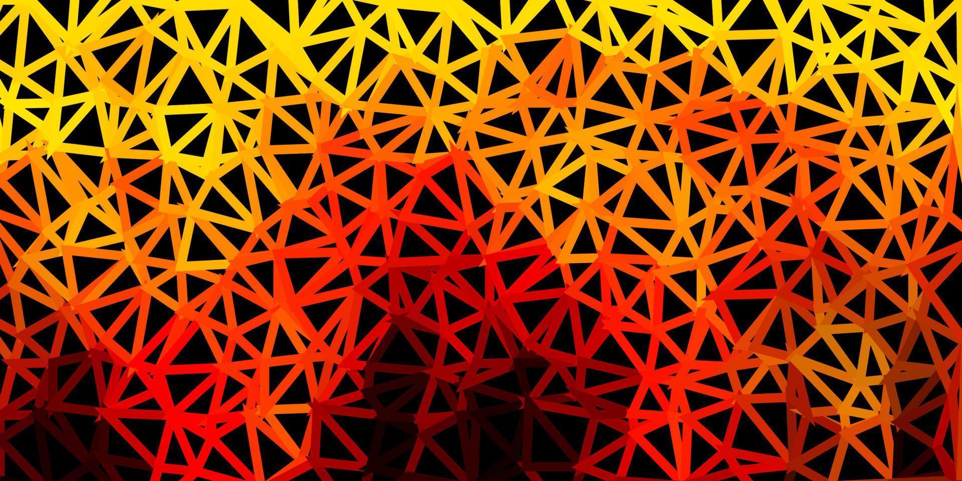 Dark orange vector abstract triangle backdrop.
