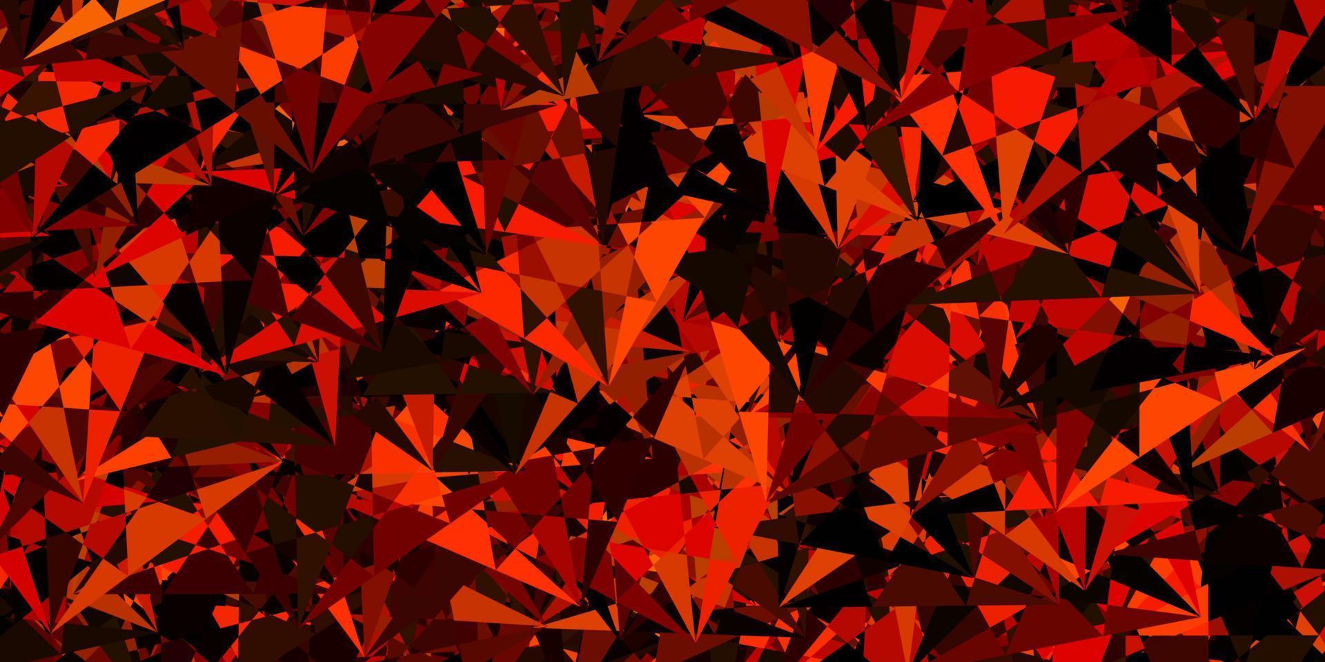 patrón de vector naranja oscuro con formas poligonales.
