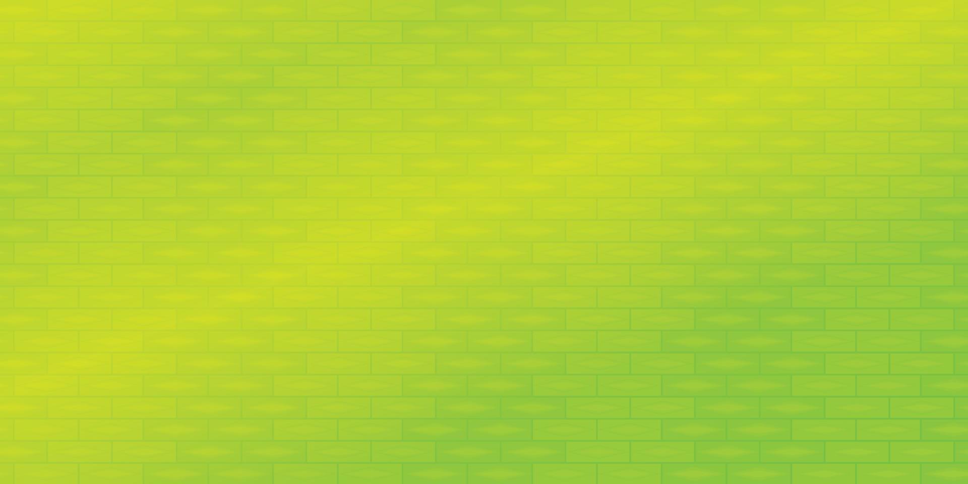 Abstract background lighting green color brick wall building wallpaper backdrop retro vector illustration