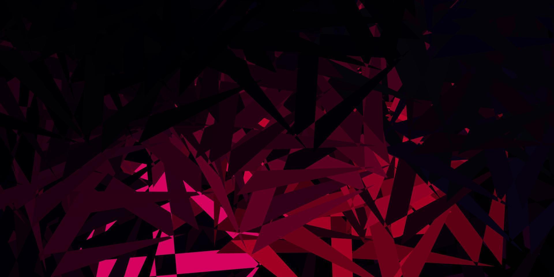 diseño vectorial de color rosa oscuro con formas triangulares. vector