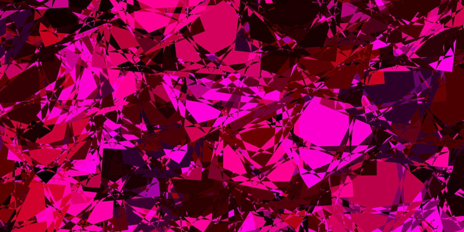Dark Pink vector background with polygonal forms.