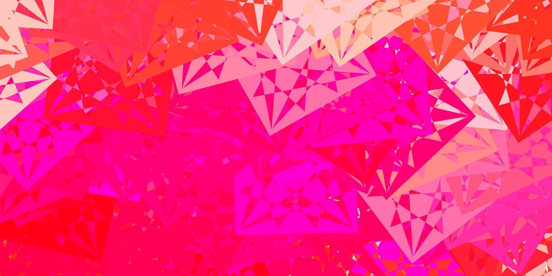 Light Pink vector backdrop with triangles, lines.