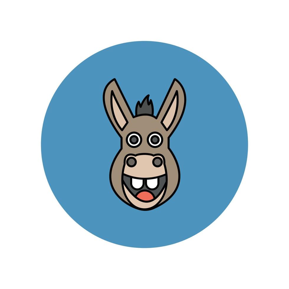 icono de vector animal de burro que es adecuado para el trabajo comercial y modificarlo o editarlo fácilmente