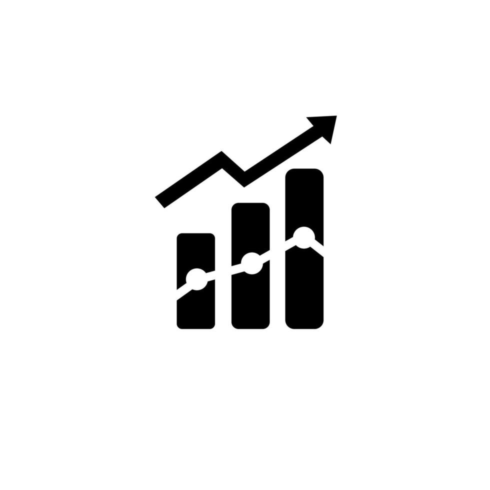 crecimiento financiero - símbolo de gráficos de barras en aumento - concepto de icono de negocios y finanzas. vector