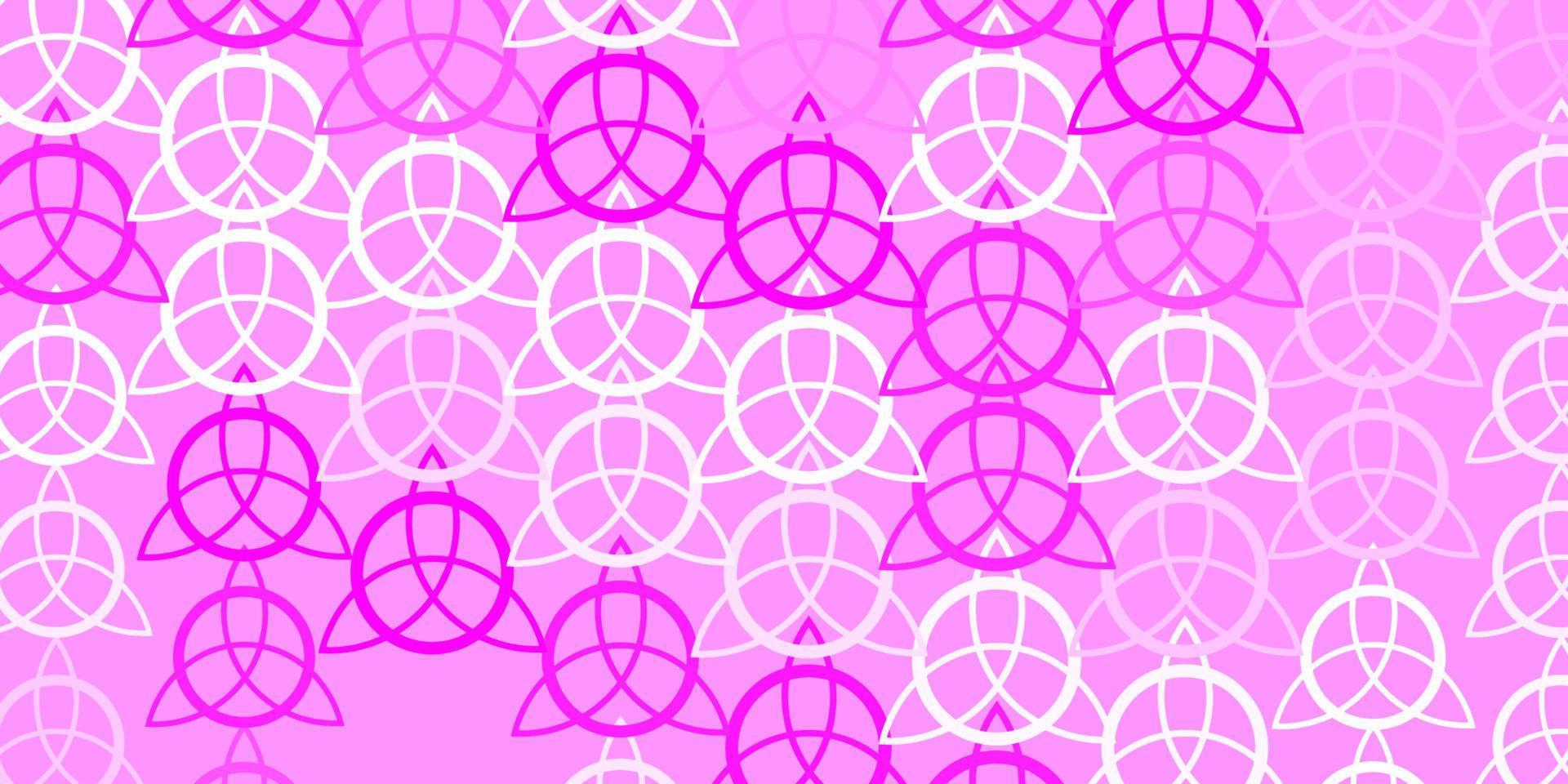 Light Pink vector background with occult symbols.