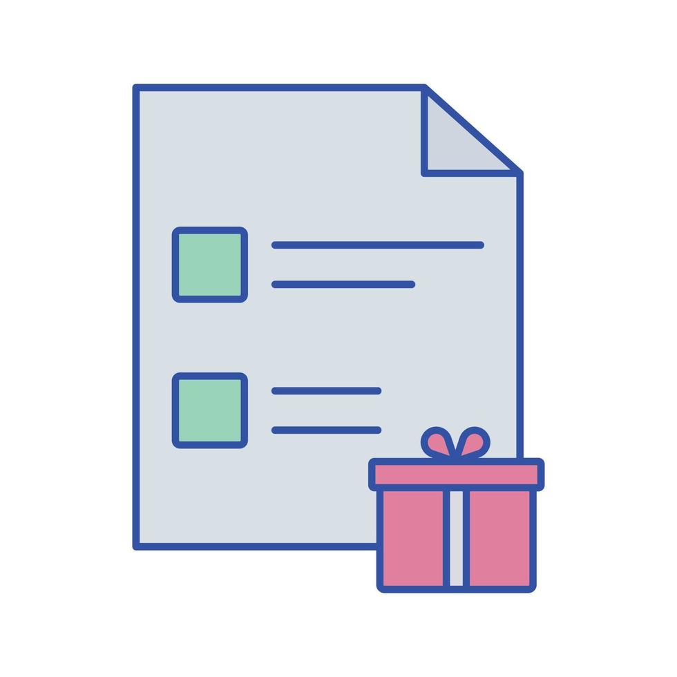 icono de vector de archivo de regalo que es adecuado para el trabajo comercial y modificarlo o editarlo fácilmente