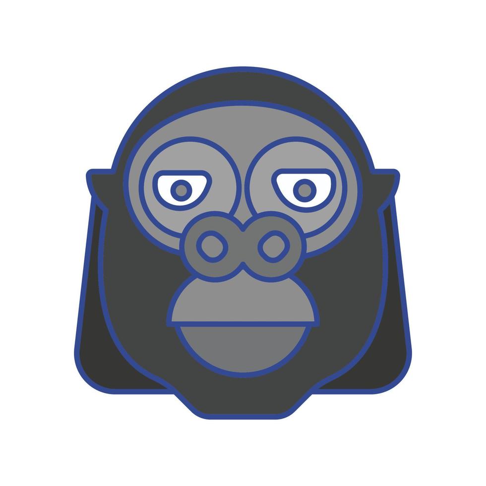 icono de vector animal de gorila que es adecuado para el trabajo comercial y modificarlo o editarlo fácilmente
