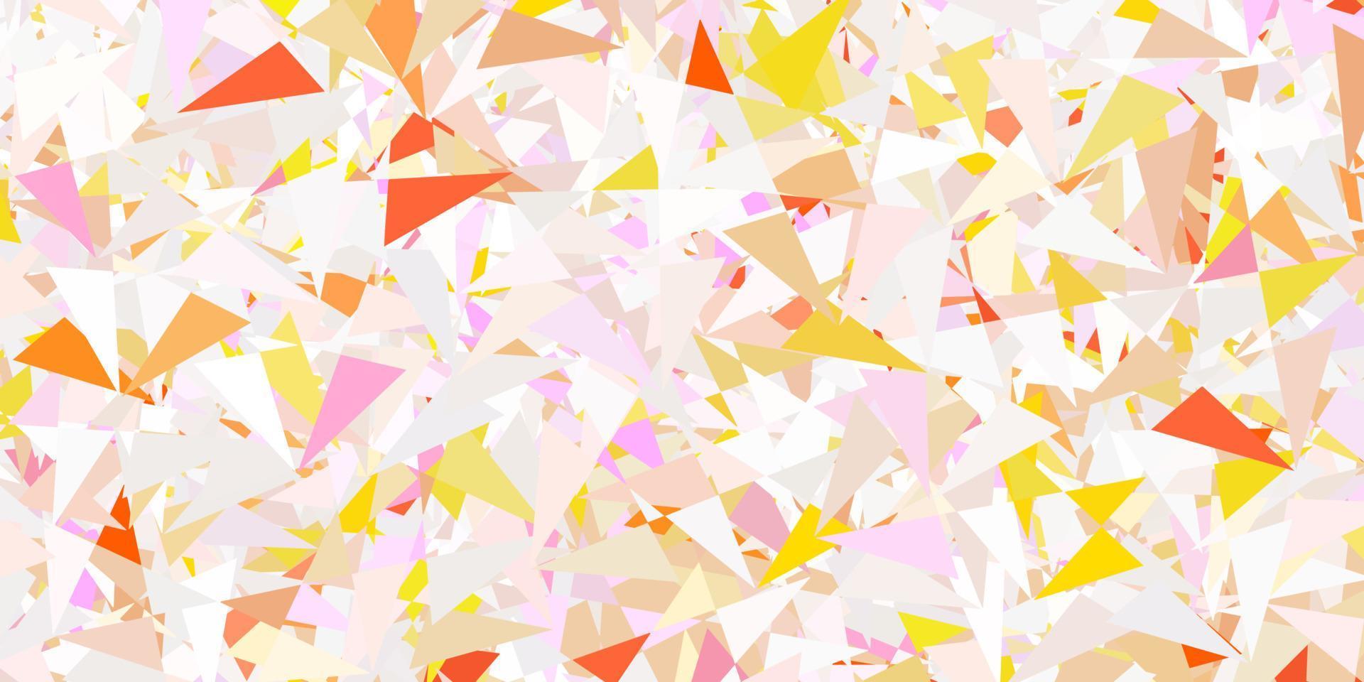 Light pink, yellow vector background with polygonal forms.