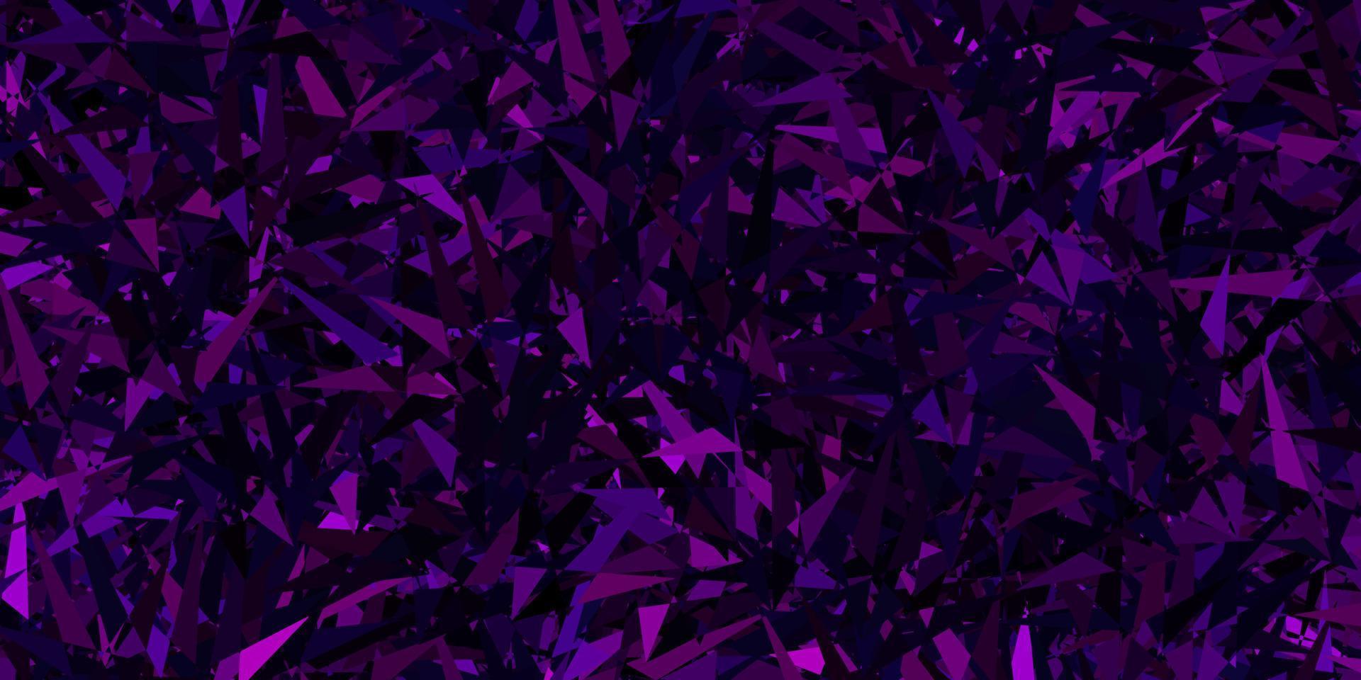 Dark Purple vector background with triangles.