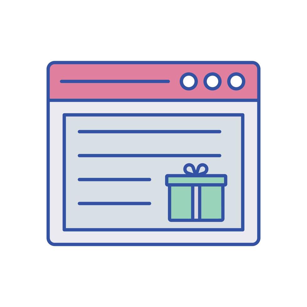 icono de vector de regalo en línea que es adecuado para el trabajo comercial y modificarlo o editarlo fácilmente