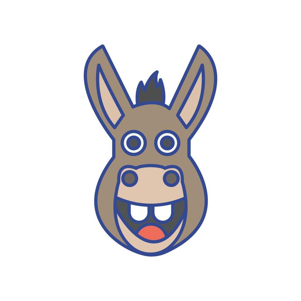 icono de vector animal de burro que es adecuado para el trabajo comercial y modificarlo o editarlo fácilmente