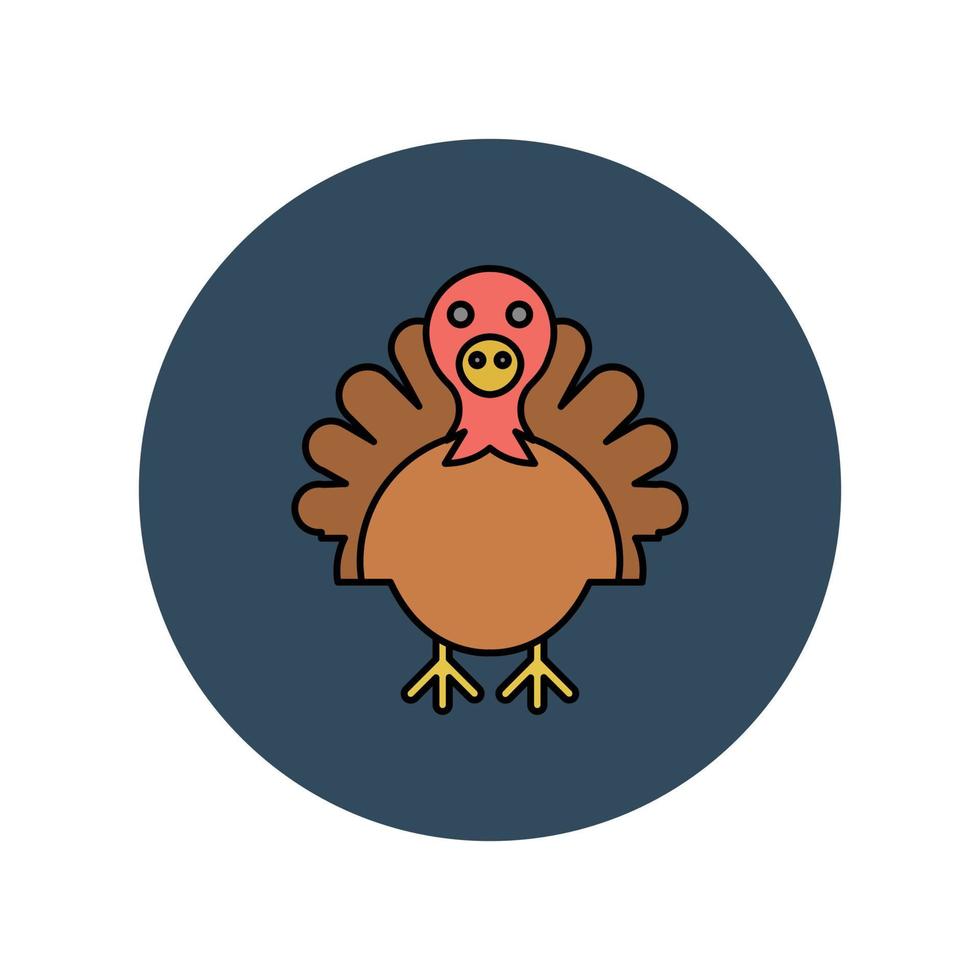 icono de vector animal de pavo que es adecuado para el trabajo comercial y modificarlo o editarlo fácilmente