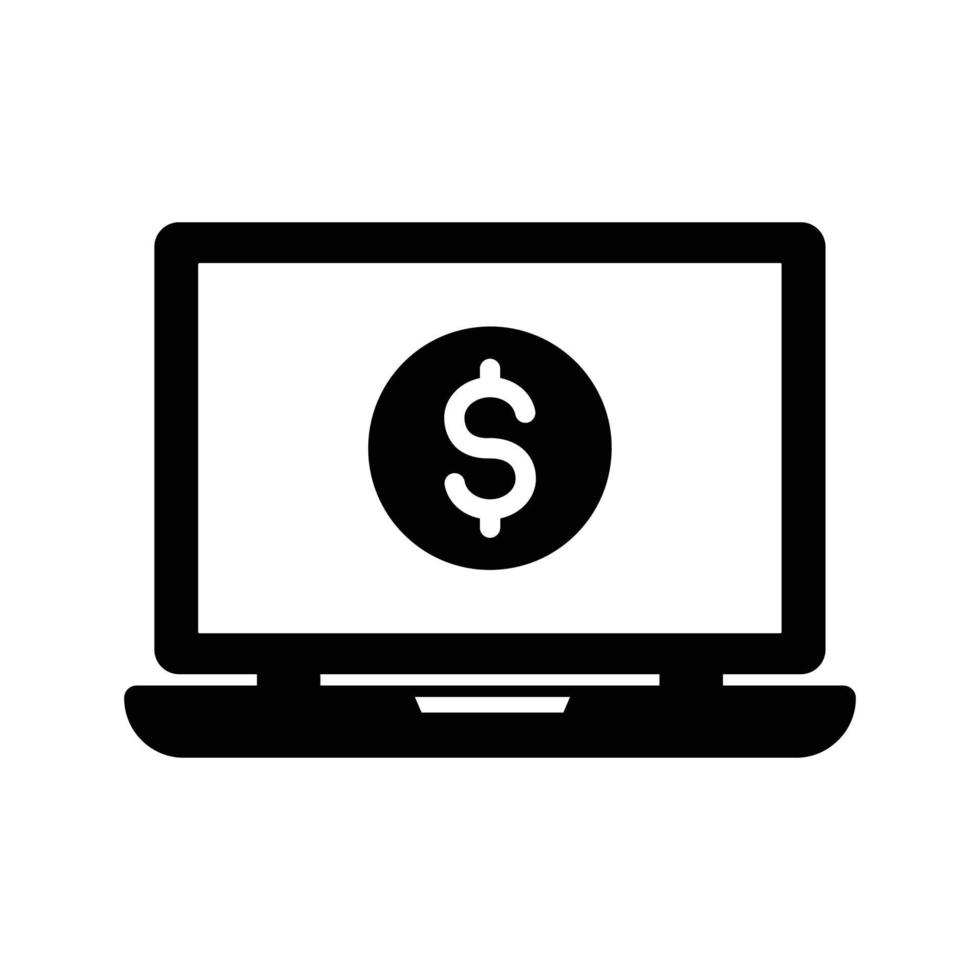 Laptop Dollar Vector icon which is suitable for commercial work and easily modify or edit it