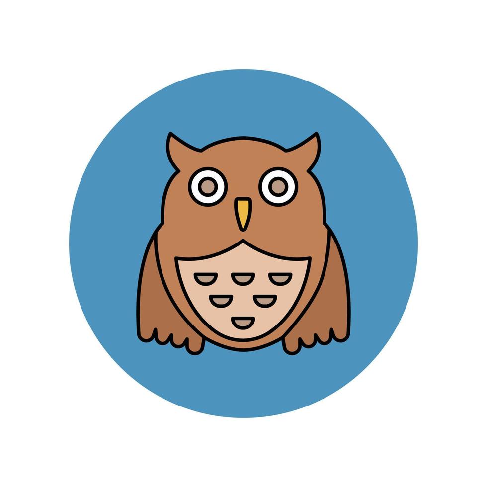 icono de vector de animal de pájaro búho que es adecuado para el trabajo comercial y modificarlo o editarlo fácilmente