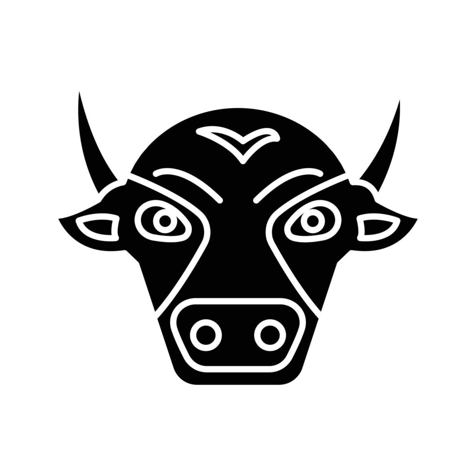 icono de vector de animal de toro que es adecuado para el trabajo comercial y modificarlo o editarlo fácilmente