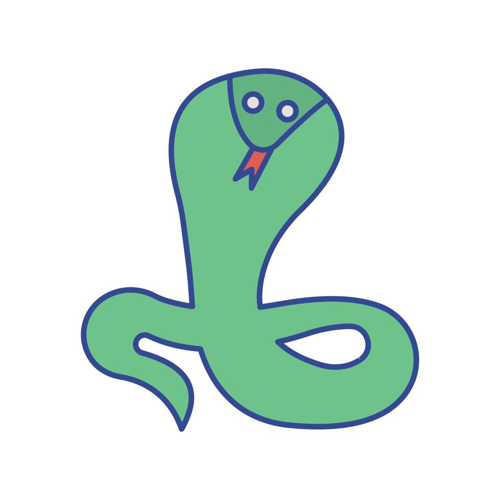 icono de vector animal de serpiente que es adecuado para el trabajo comercial y modificarlo o editarlo fácilmente