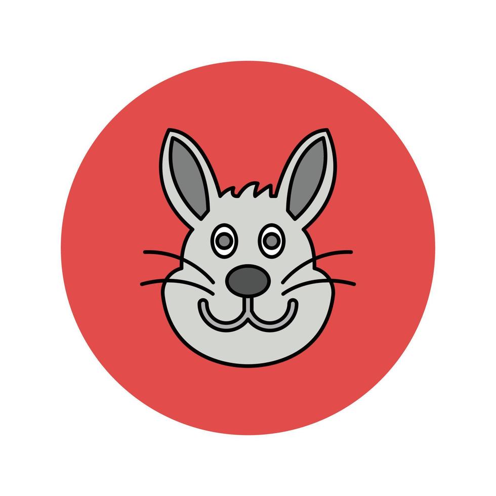 icono de vector animal de conejo que es adecuado para el trabajo comercial y modificarlo o editarlo fácilmente