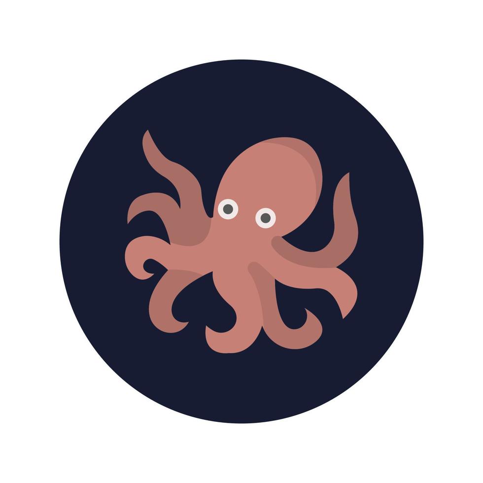 icono de vector animal de pulpo que es adecuado para el trabajo comercial y modificarlo o editarlo fácilmente