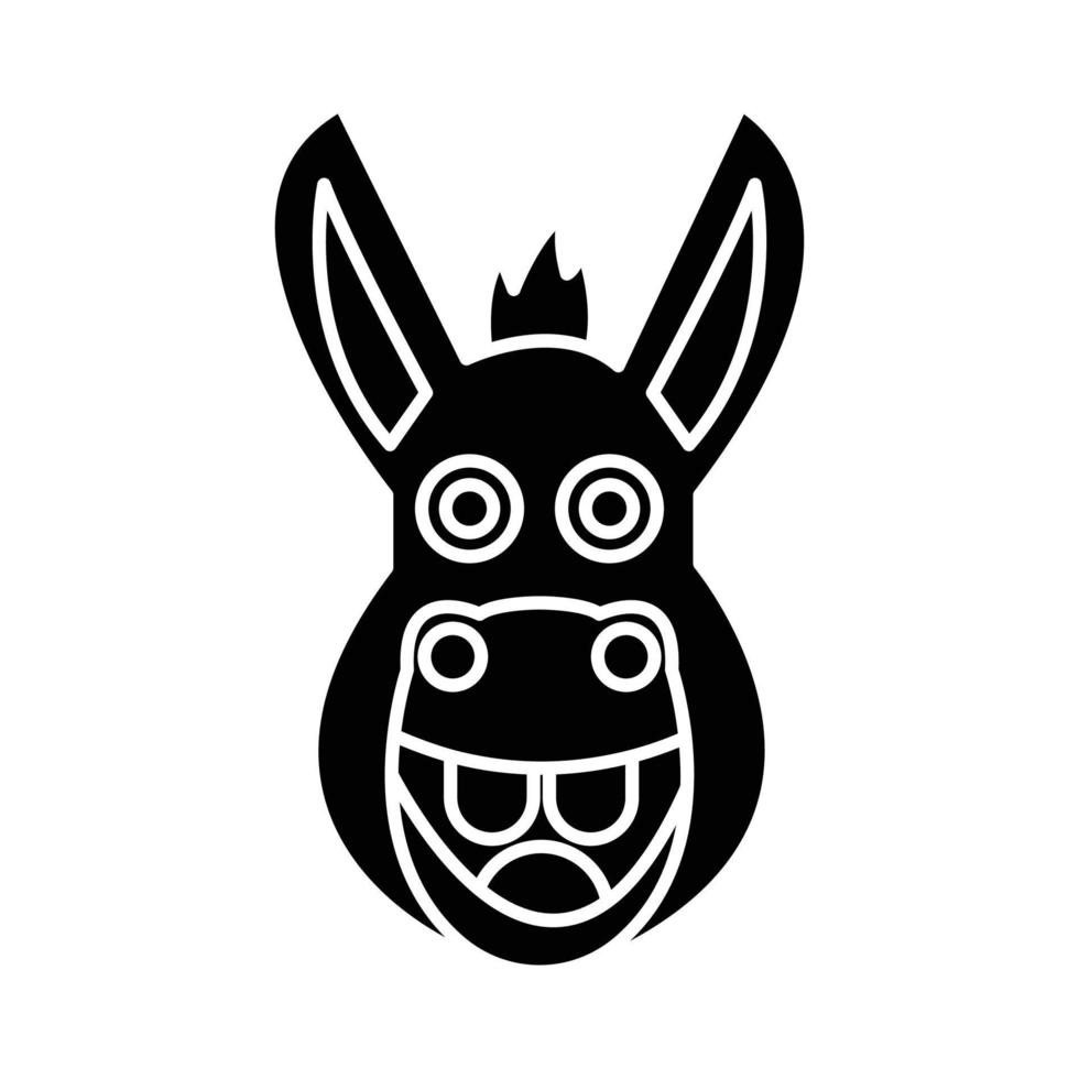 icono de vector animal de burro que es adecuado para el trabajo comercial y modificarlo o editarlo fácilmente