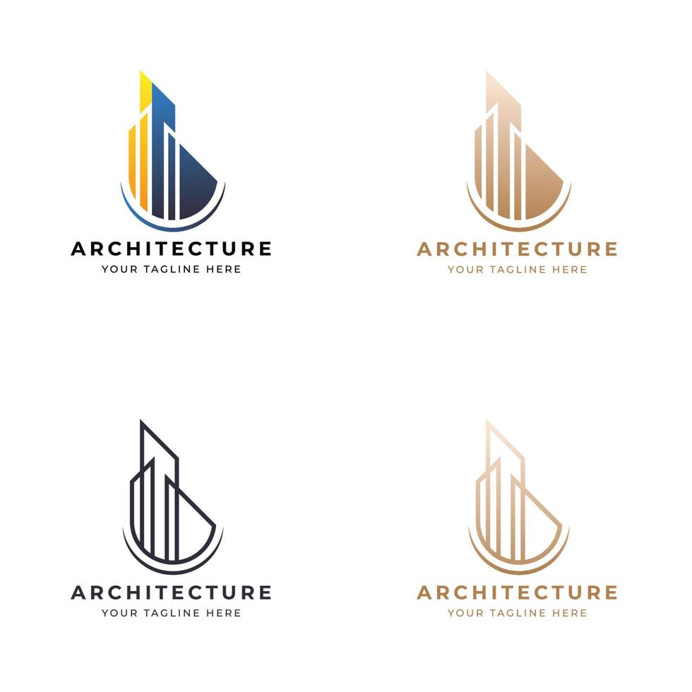 diseño de logotipo de arquitectura de construcción vector