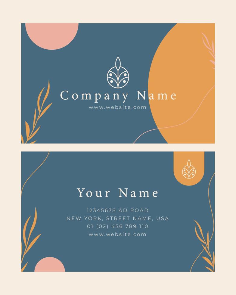 nombre de la tarjeta oscura diseño boho vector