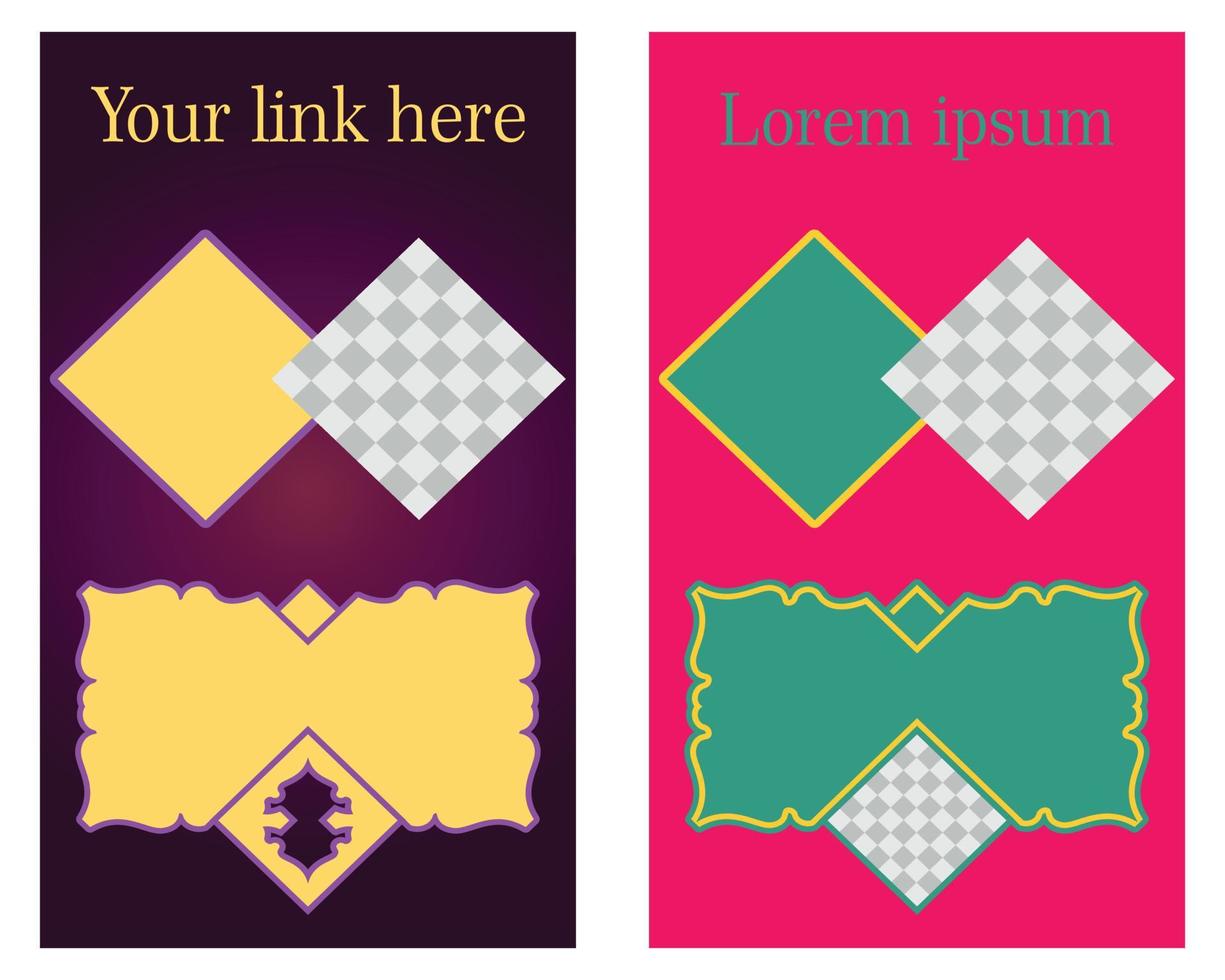 story or stories banner collection kit. Including sale, photo isolated product display, tips template layout design with two design vector