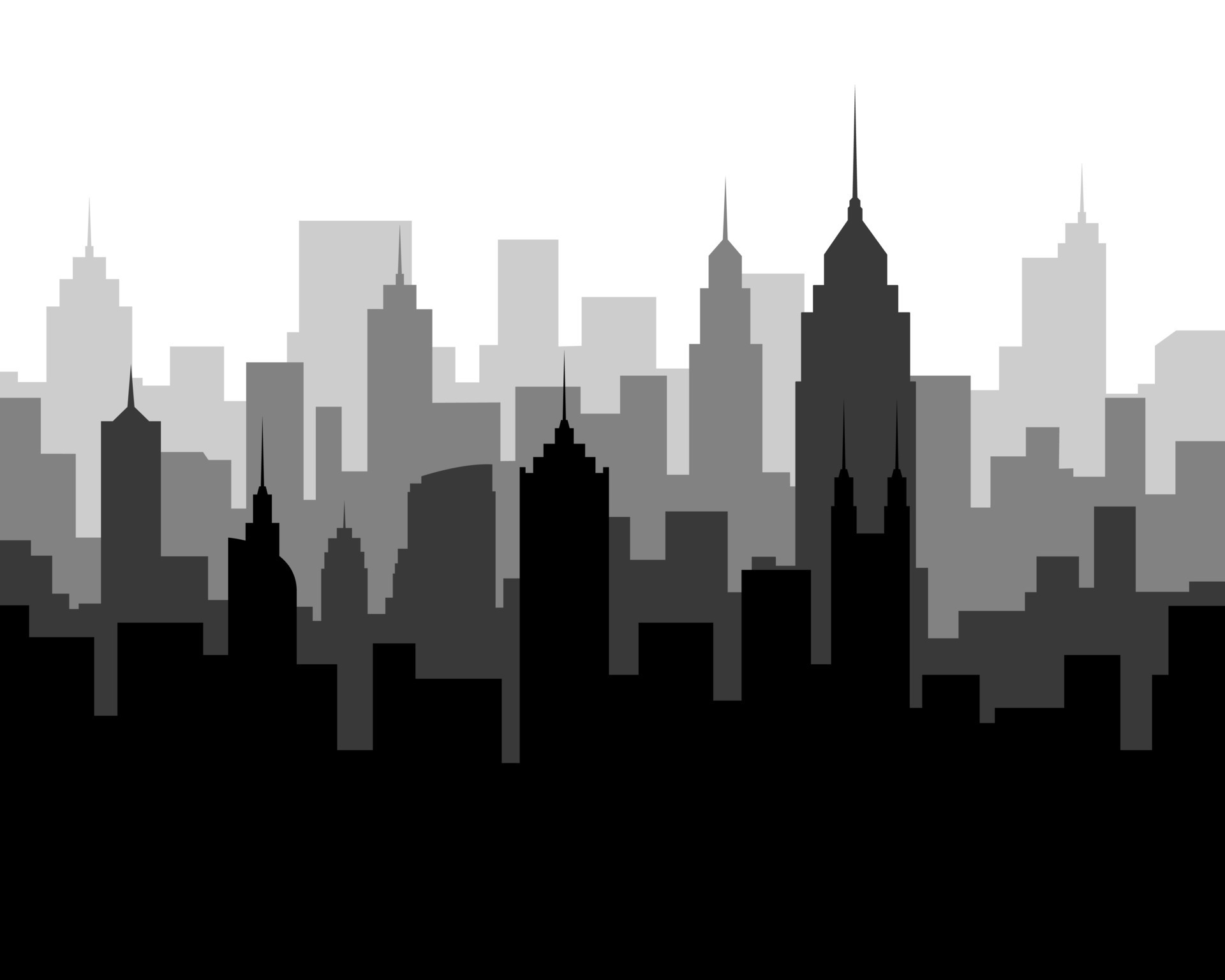 City Skyline Silhouette Wallpaper