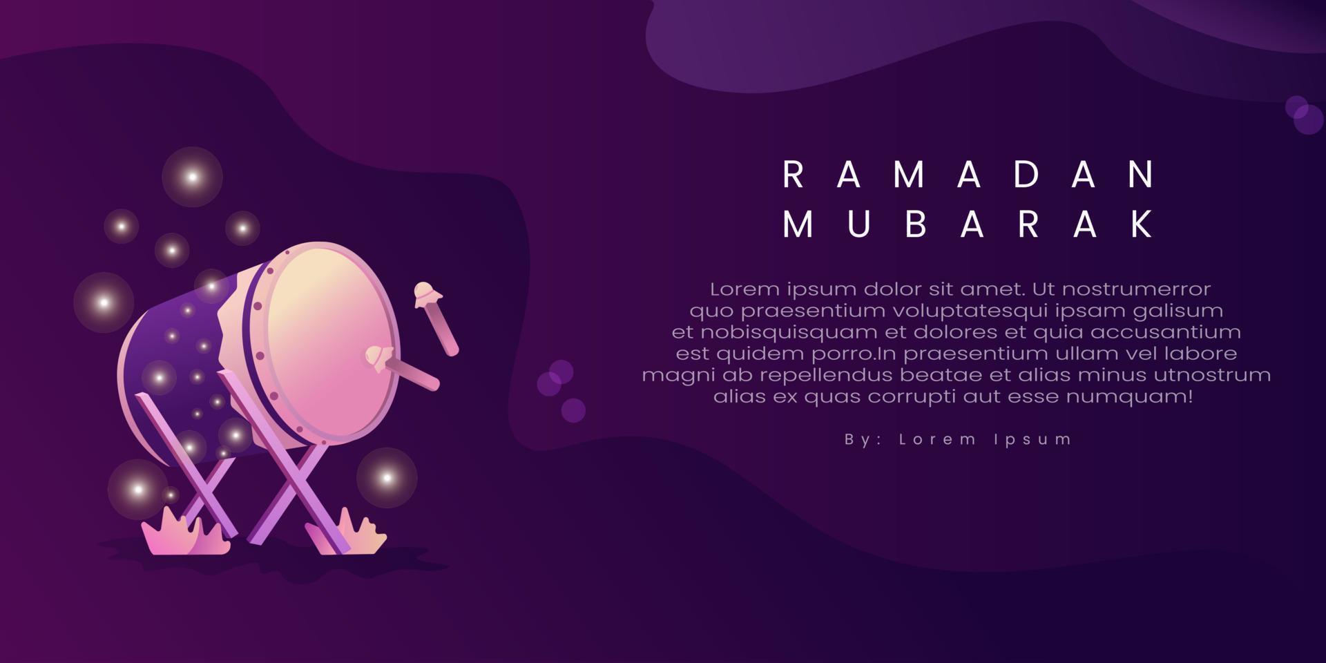 Ramadan greeting vector and color gradation drum