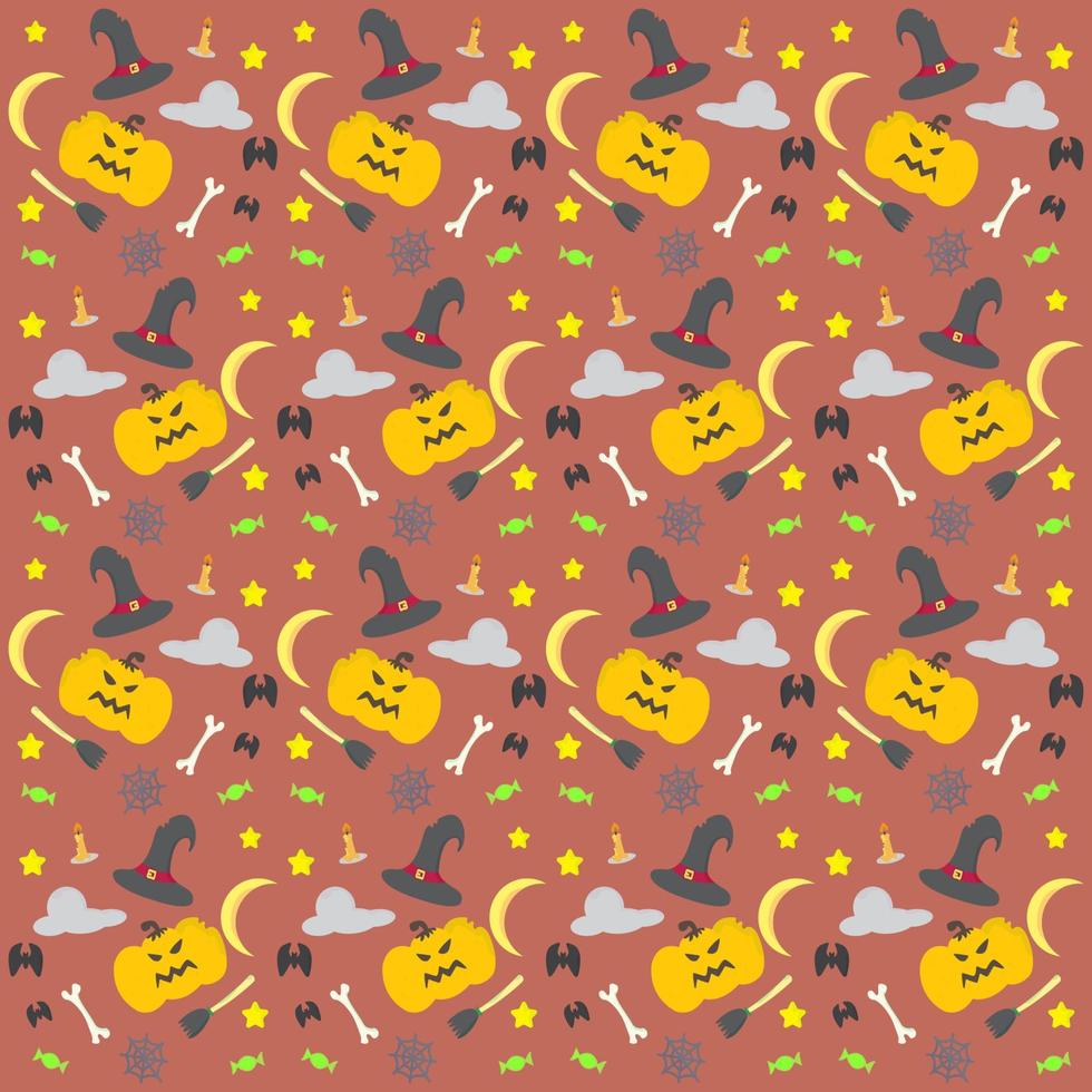 Helloween background gift wrap design vector