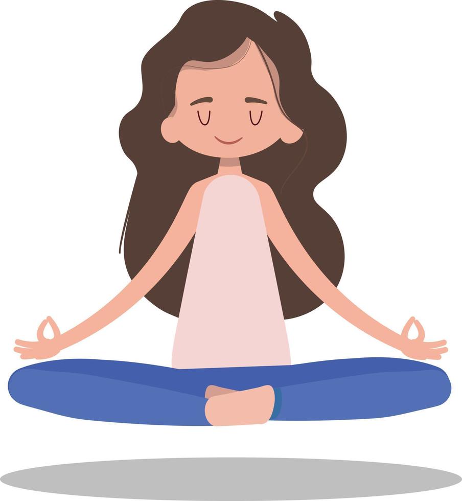 Young and happy woman is meditating. Free Vector