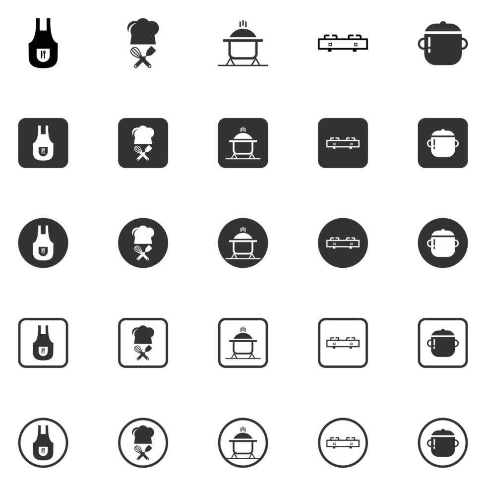 conjunto simple de iconos vectoriales relacionados con la cocina vector