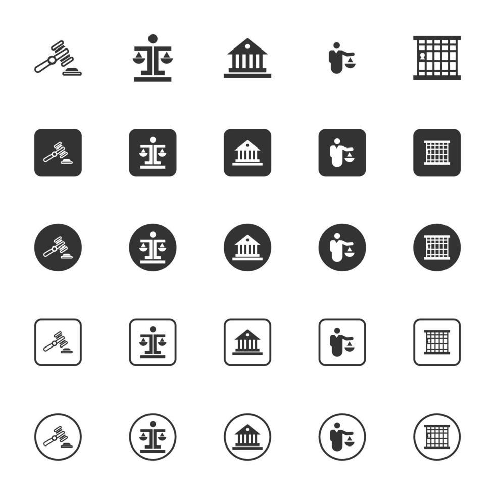 Set of Law and Justice Vector Icons.