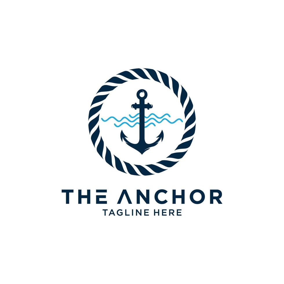 Anchor logo symbol or icon template vector