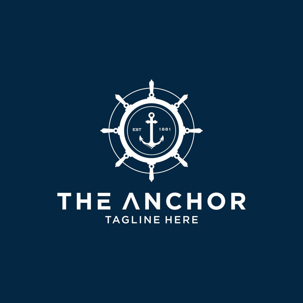 Anchor logo symbol or icon template vector