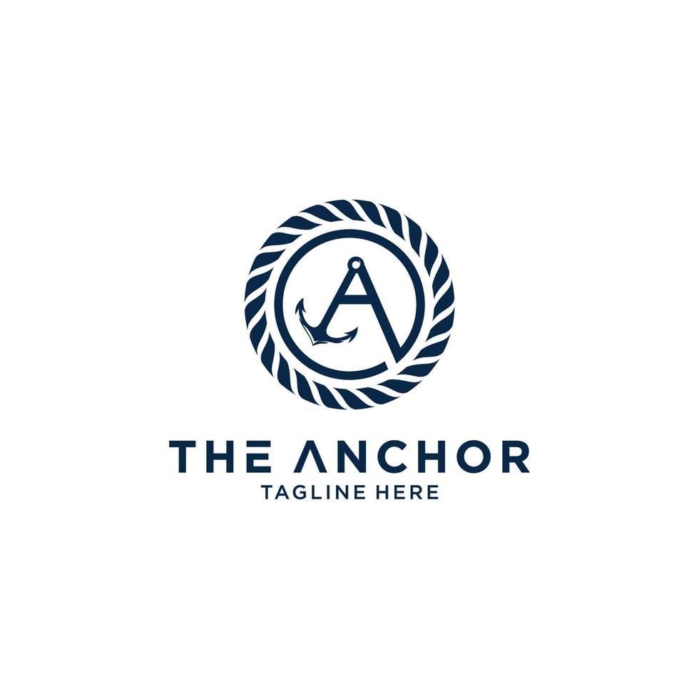 Anchor logo symbol or icon template vector