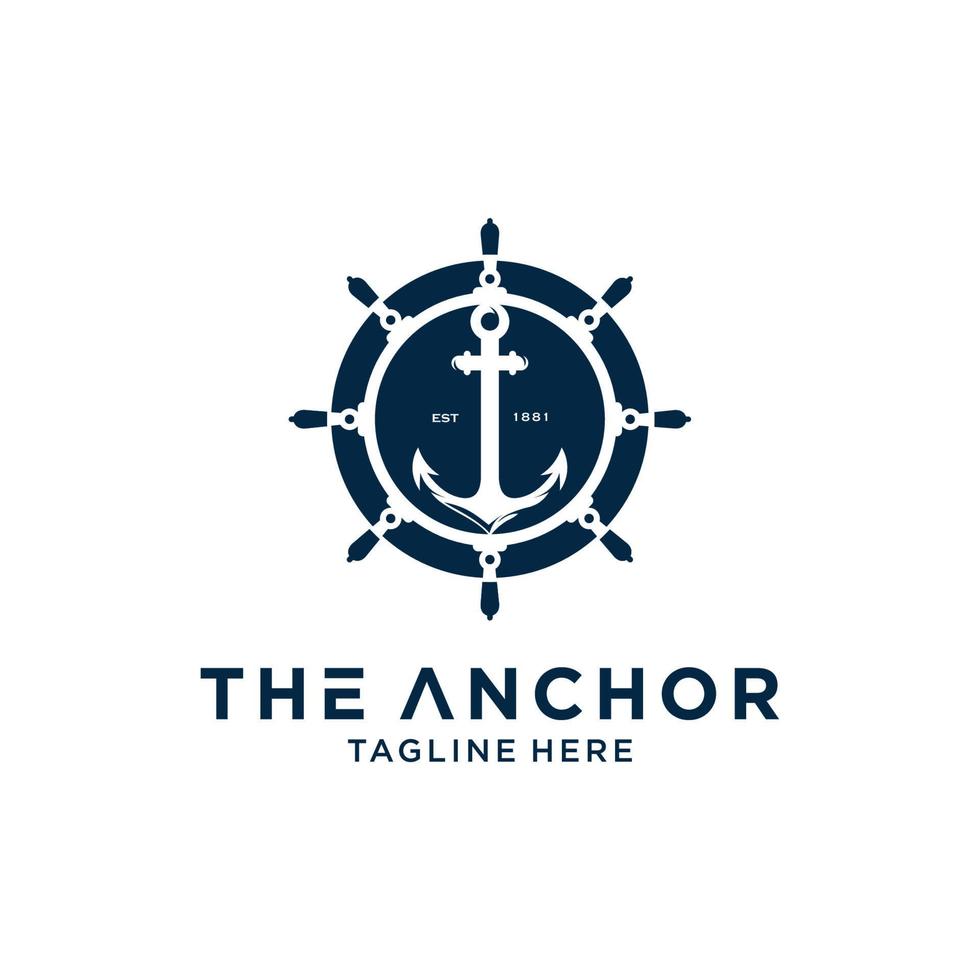 Anchor logo symbol or icon template vector