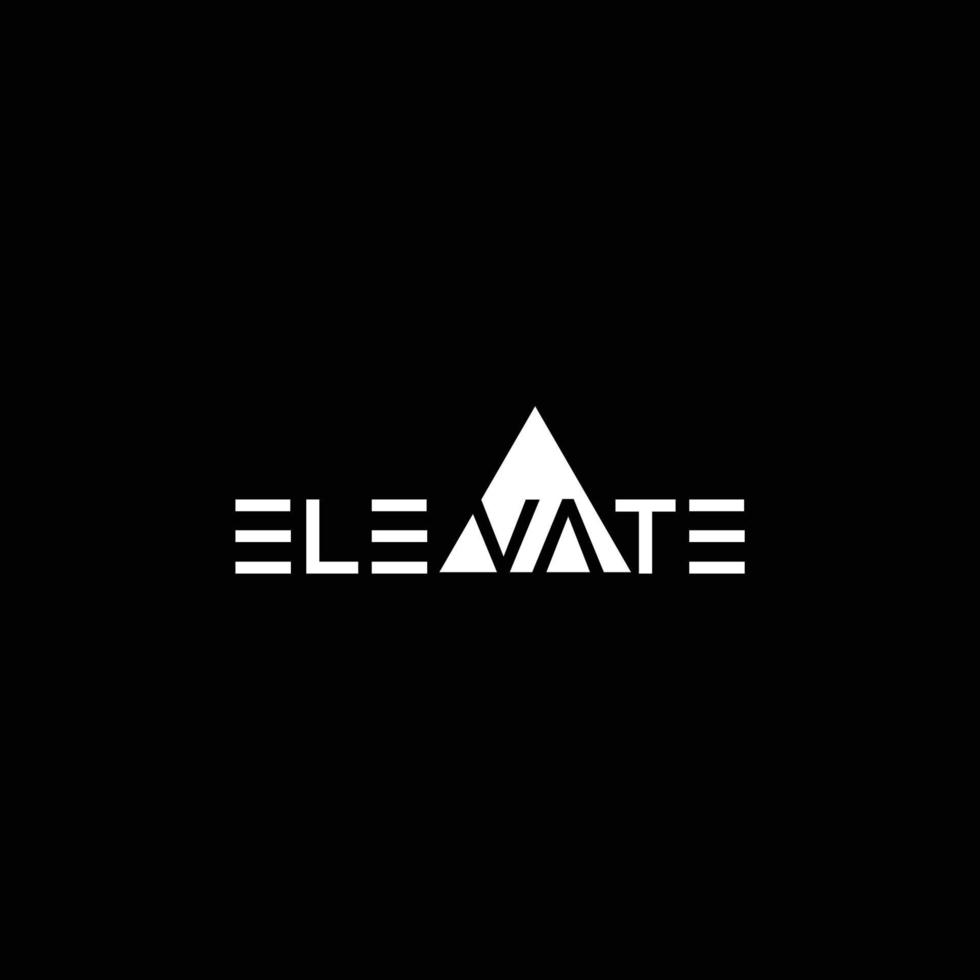 TYPOGRAPHY text logo ELEVATE modern. Isolated white background vector