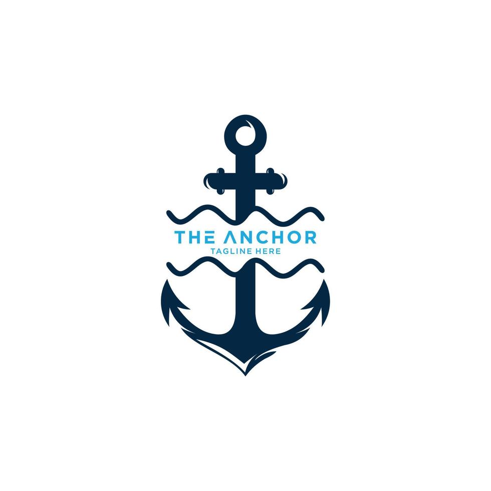 Anchor logo symbol or icon template vector