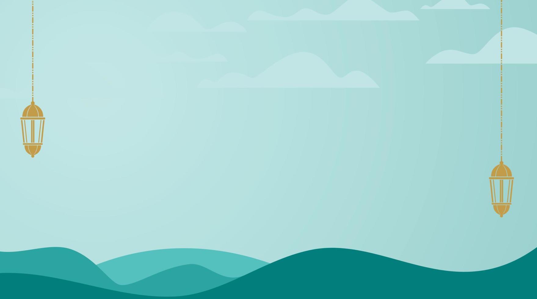Islamic Background with Mosque Vector Illustration