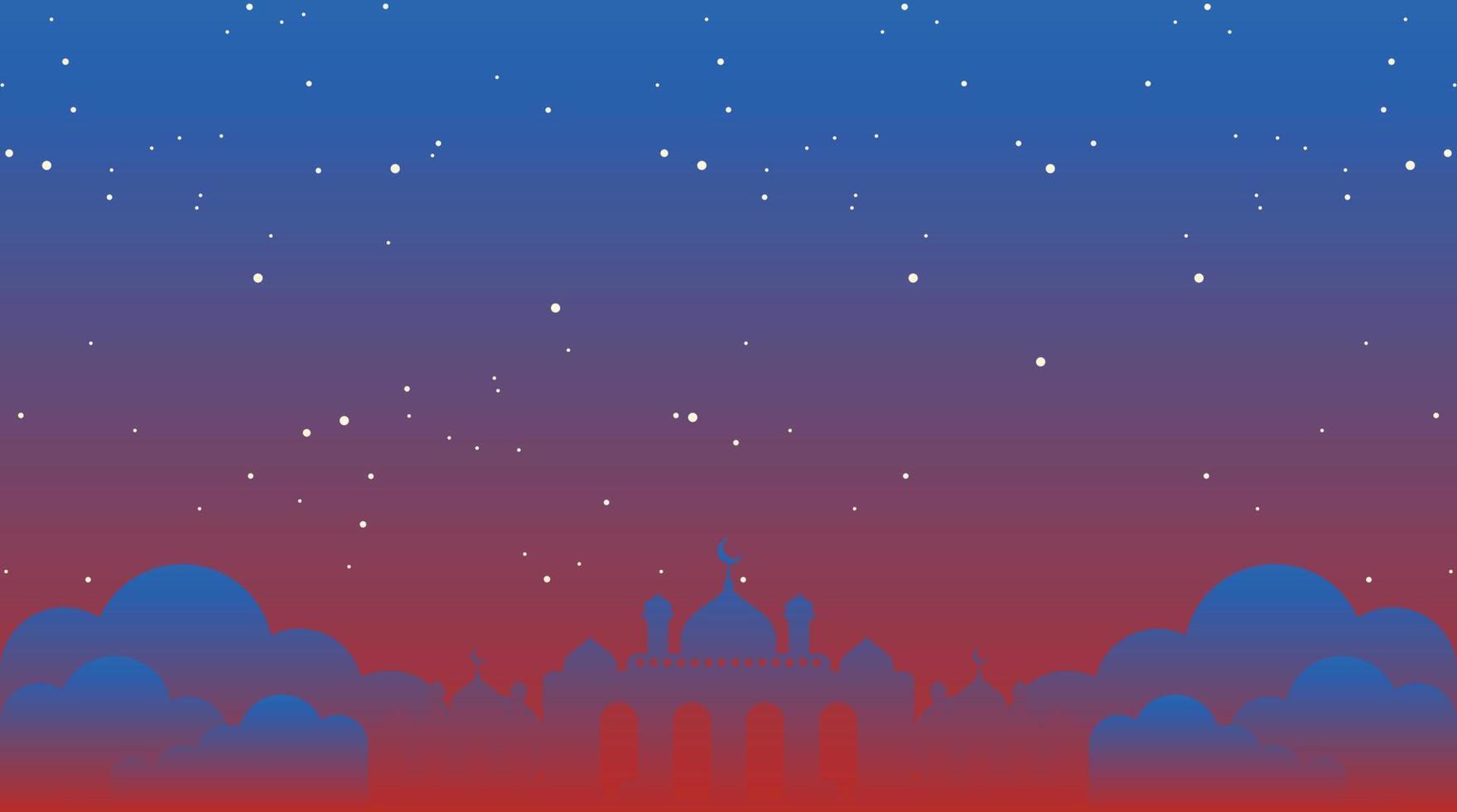 Islamic Background with Mosque Vector Illustration