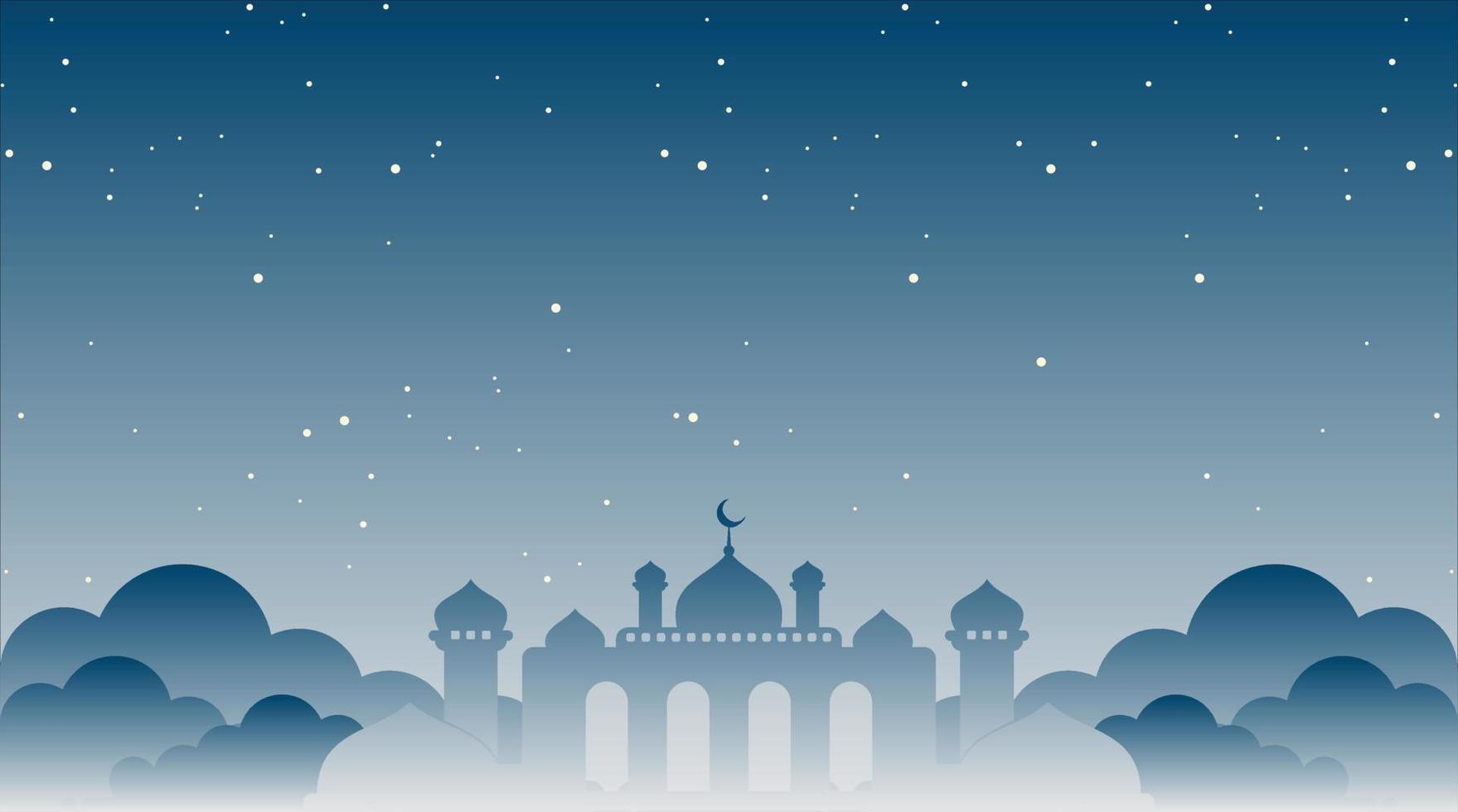 Islamic Background with Mosque Vector Illustration