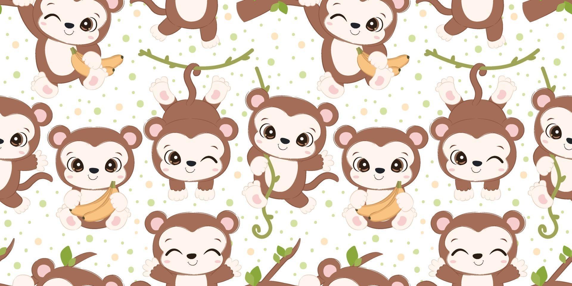 monkey seamless pattern perfect for decoration vector